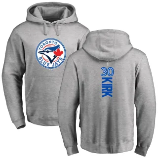 Men's Toronto Blue Jays Alejandro Kirk Ash Backer Pullover Hoodie