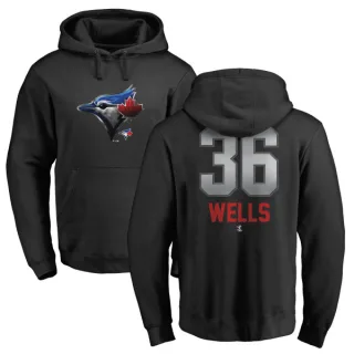 Men's Toronto Blue Jays David Wells Black Branded Midnight Mascot Pullover Hoodie -