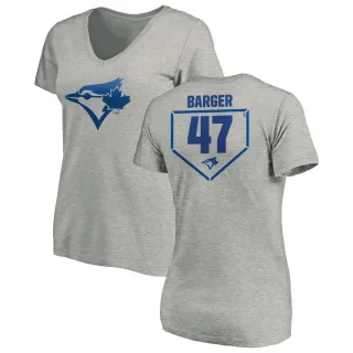 Women's Toronto Blue Jays Addison Barger Gray RBI Slim Fit V-Neck T-Shirt Heathered