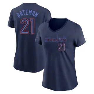 Women's Toronto Blue Jays Brett Bateman Navy 2024 City Connect V-Neck T-Shirt
