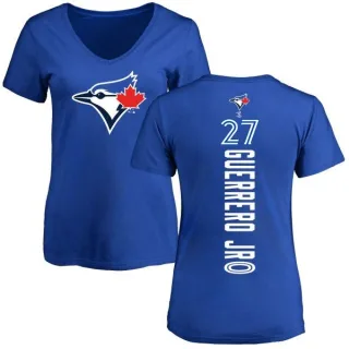 Women's Toronto Blue Jays Vladimir Guerrero Jr. Royal Backer Slim Fit T-Shirt